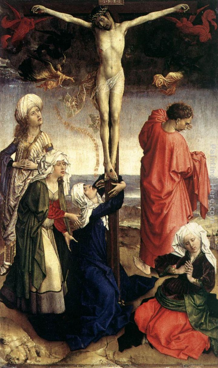 Crucifixion painting - Rogier van der Weyden Crucifixion art painting